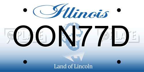 OON77D Illinois License Plate