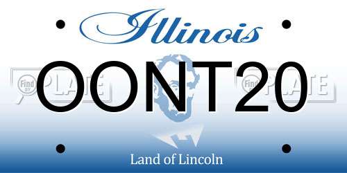 OONT20 Illinois License Plate