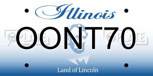 OONT70 Illinois License Plate
