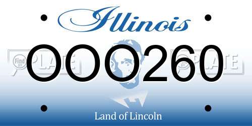 OOO260 Illinois License Plate