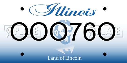 OOO76O Illinois License Plate