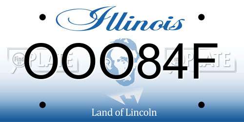 OOO84F Illinois License Plate