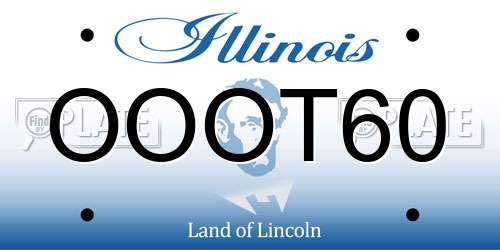 OOOT60 Illinois License Plate