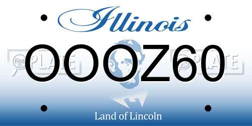 OOOZ60 Illinois License Plate