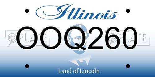 OOQ260 Illinois License Plate