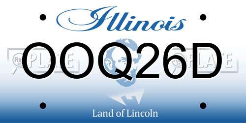 OOQ26D Illinois License Plate