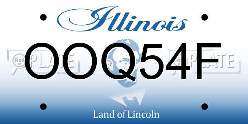 OOQ54F Illinois License Plate