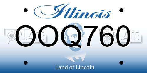OOQ760 Illinois License Plate