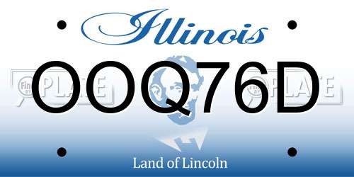 OOQ76D Illinois License Plate