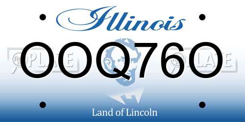 OOQ76O Illinois License Plate