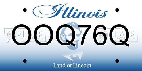 OOQ76Q Illinois License Plate