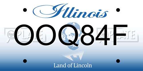 OOQ84F Illinois License Plate
