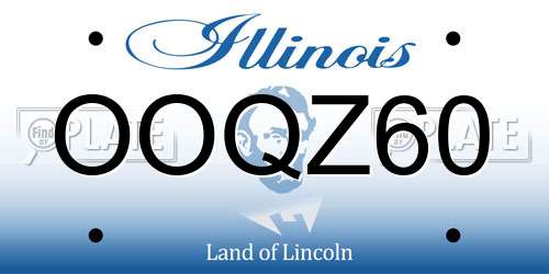 OOQZ60 Illinois License Plate