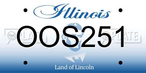 OOS251 Illinois License Plate
