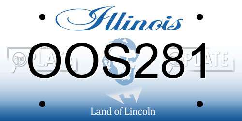 OOS281 Illinois License Plate