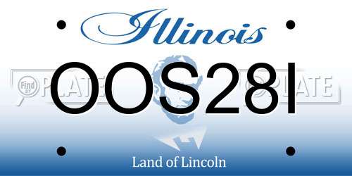 OOS28I Illinois License Plate