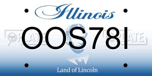 OOS78I Illinois License Plate