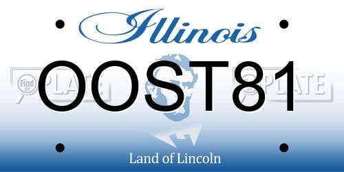 OOST81 Illinois License Plate