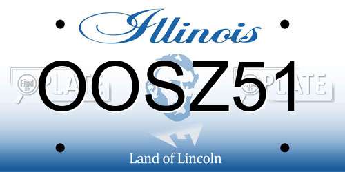 OOSZ51 Illinois License Plate