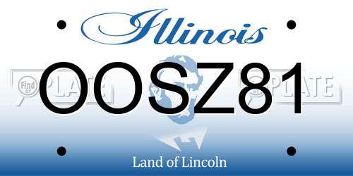 OOSZ81 Illinois License Plate