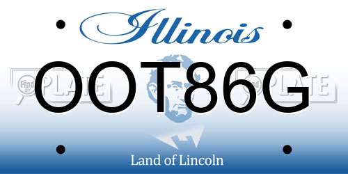 OOT86G Illinois License Plate