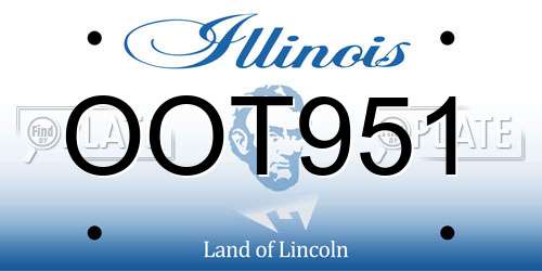 OOT951 Illinois License Plate