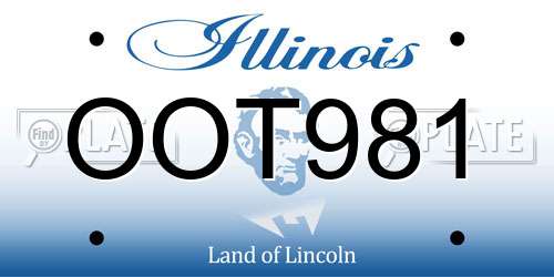 OOT981 Illinois License Plate