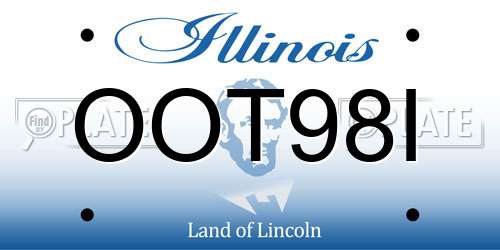OOT98I Illinois License Plate