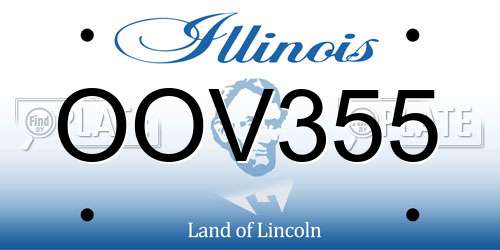 OOV355 Illinois License Plate