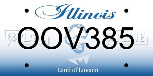 OOV385 Illinois License Plate