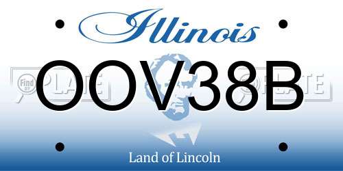 OOV38B Illinois License Plate