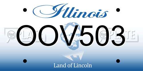 OOV503 Illinois License Plate