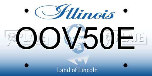 OOV50E Illinois License Plate