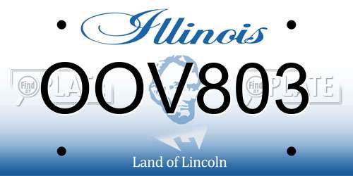 OOV803 Illinois License Plate