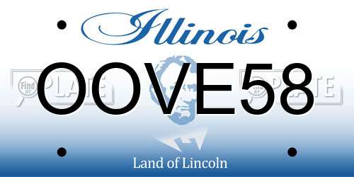 OOVE58 Illinois License Plate