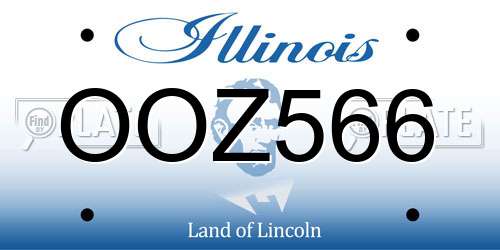 OOZ566 Illinois License Plate