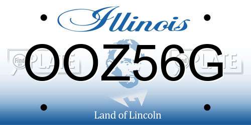 OOZ56G Illinois License Plate