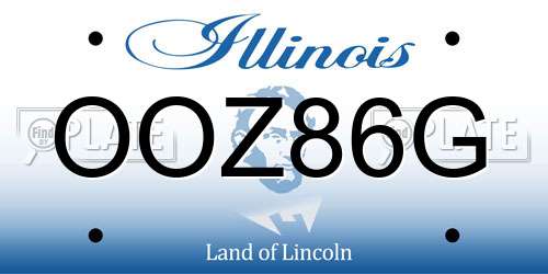 OOZ86G Illinois License Plate
