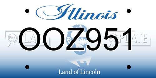 OOZ951 Illinois License Plate