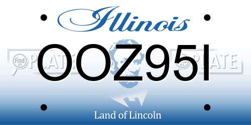 OOZ95I Illinois License Plate