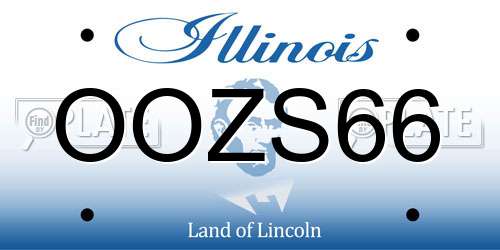 OOZS66 Illinois License Plate