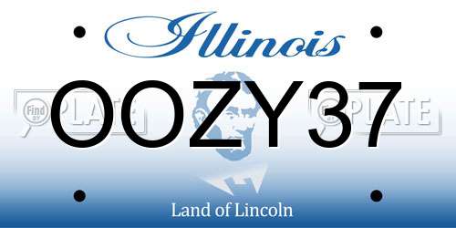 OOZY37 Illinois License Plate