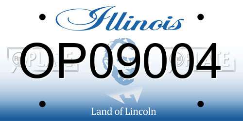 OP09004 Illinois License Plate