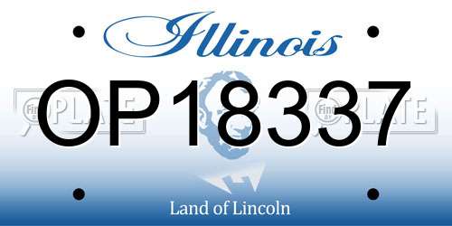 OP18337 Illinois License Plate