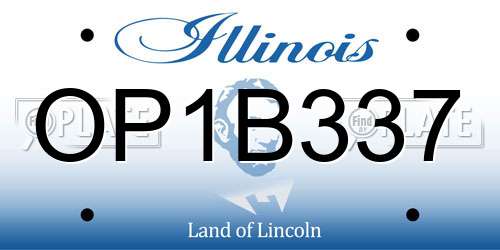 OP1B337 Illinois License Plate