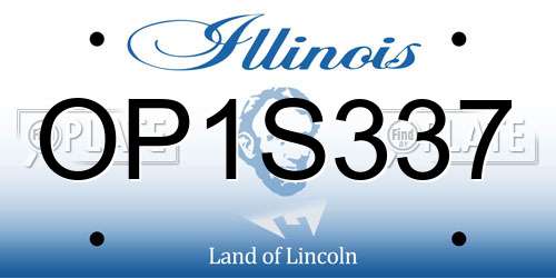 OP1S337 Illinois License Plate