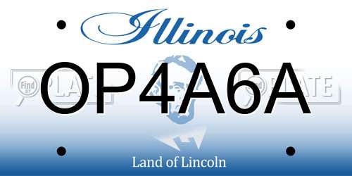 OP4A6A Illinois License Plate