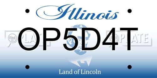OP5D4T Illinois License Plate