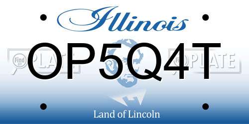 OP5Q4T Illinois License Plate