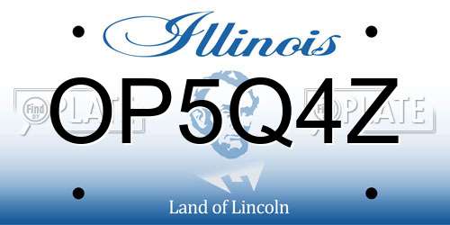 OP5Q4Z Illinois License Plate